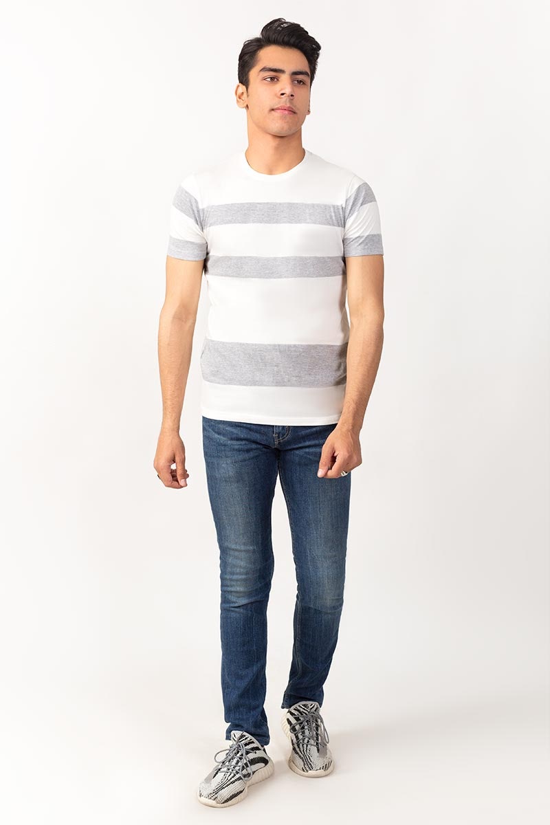 White-Grey Urban T-Shirt YD-URB-TEE-D10-01