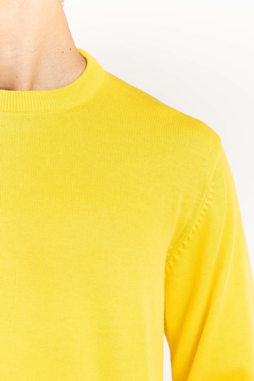Yellow Basic Crew Neck Sweater SWT-BFSCN-22-011