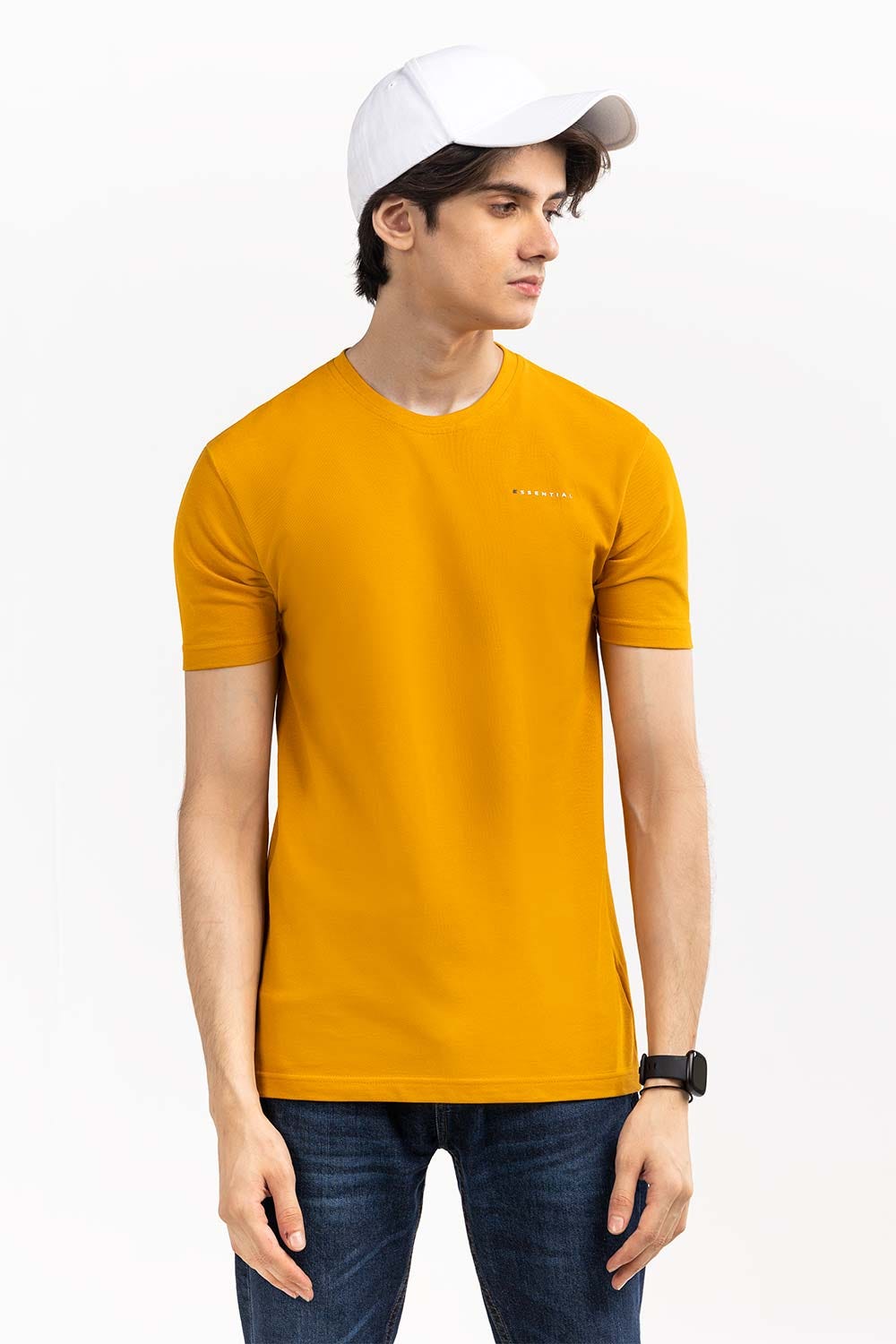 Yellow  Basic T-Shirt PK-CN-SIG-D14