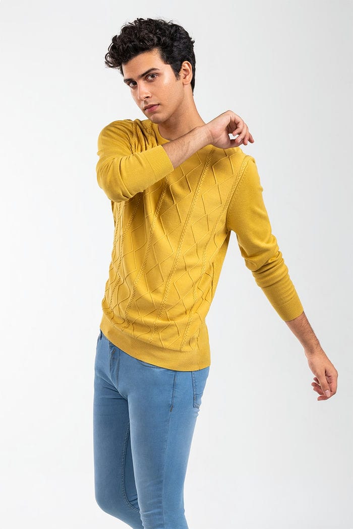 Yellow Fashion Sweater FS-SWT-VPN-FD-449-02