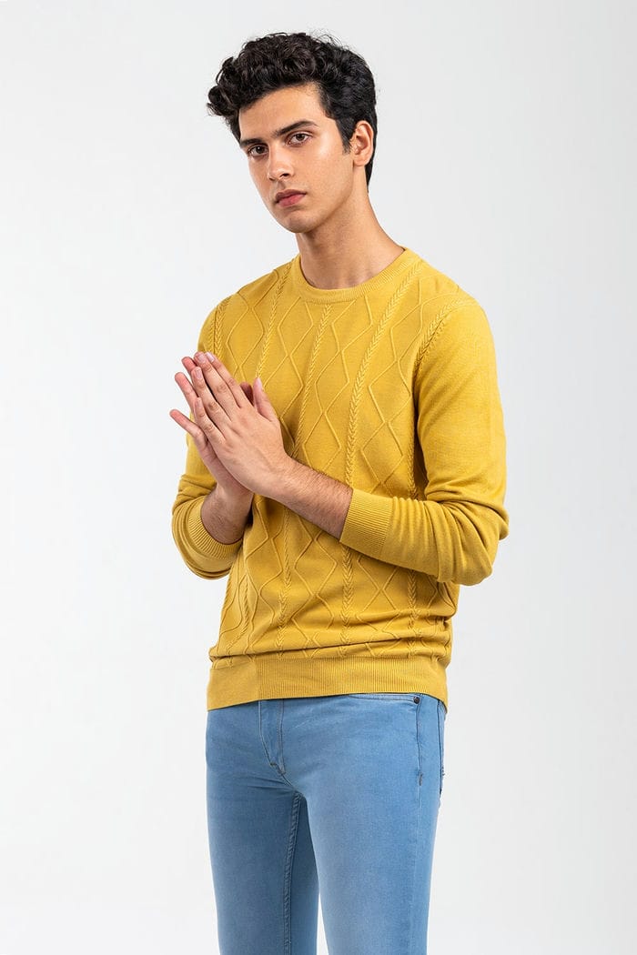 Yellow Fashion Sweater FS-SWT-VPN-FD-449-02