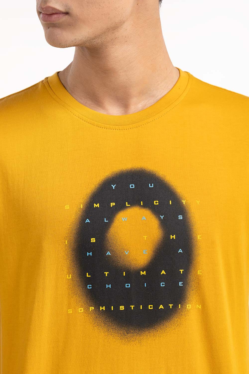 Circle Print Yellow T-Shirt 224-113-019