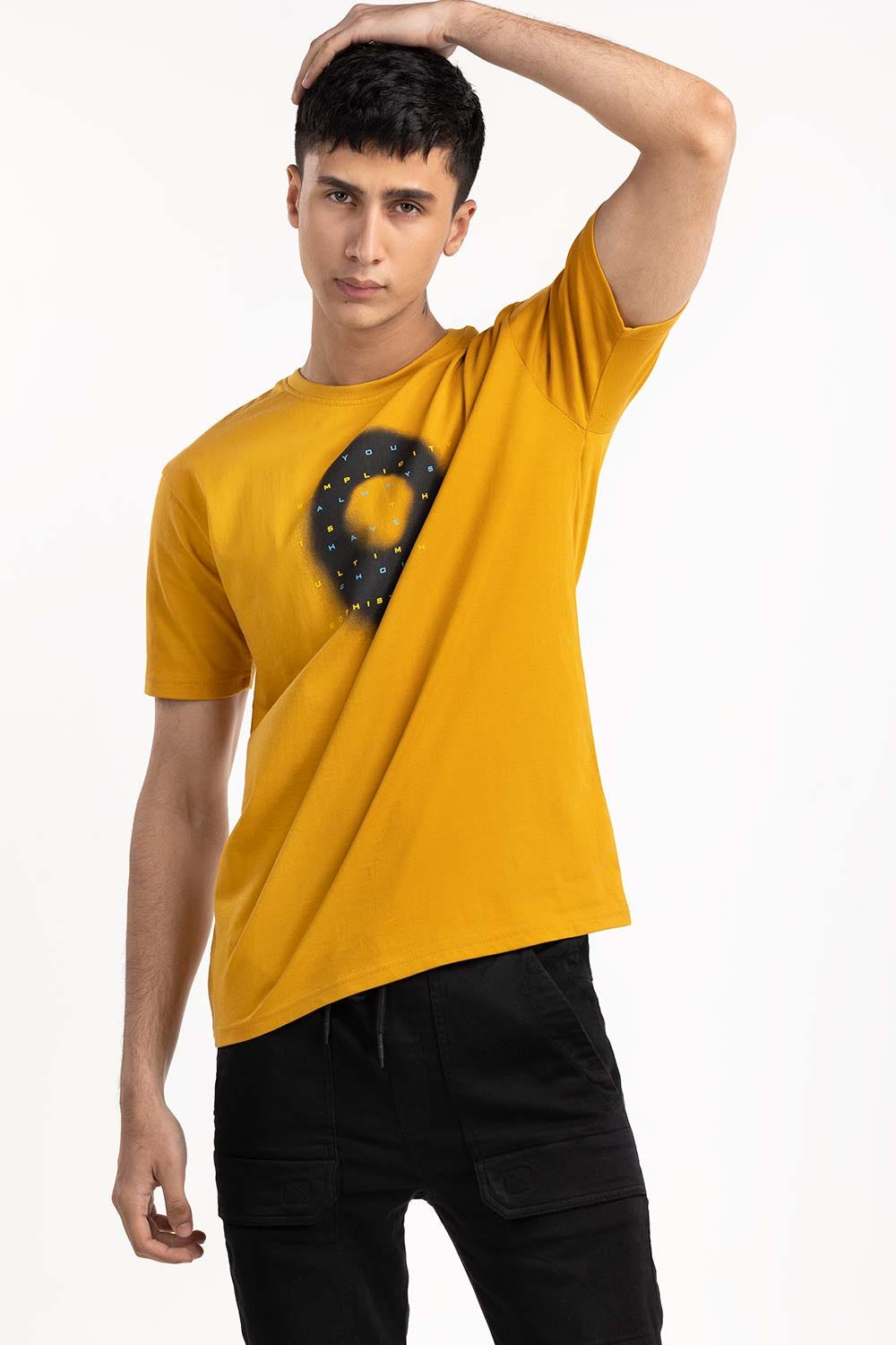 Circle Print Yellow T-Shirt 224-113-019