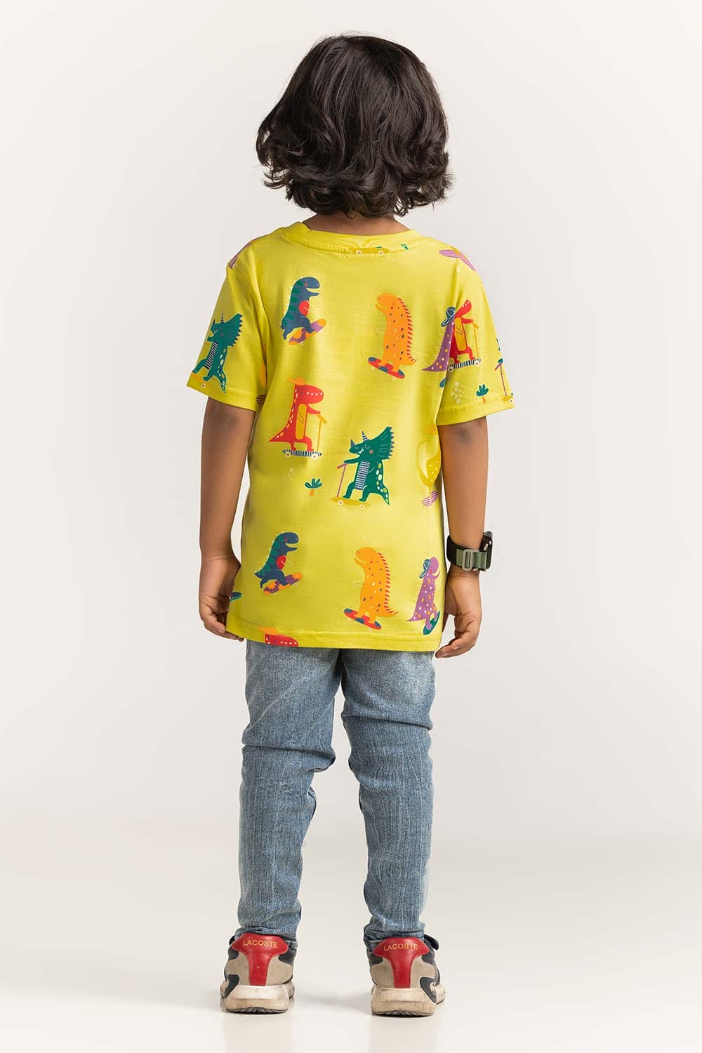 Yellow Toddler Boy Knit Printed Tee TB-TS-SS24-042
