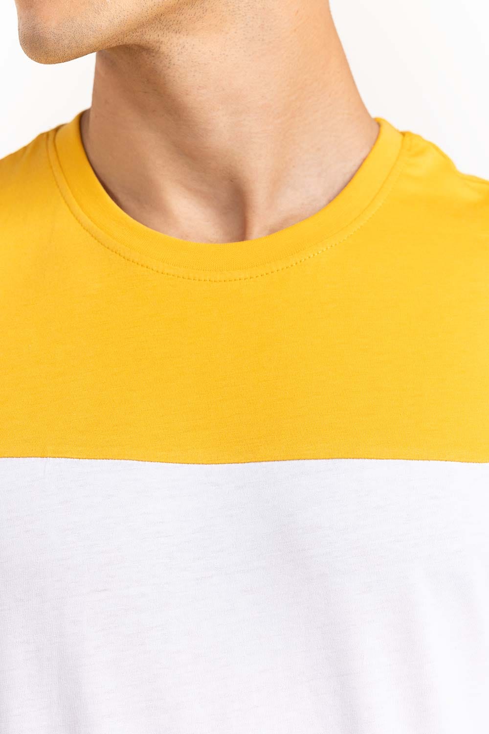 Yellow White Graphic Tee TS-CNSJ23-271