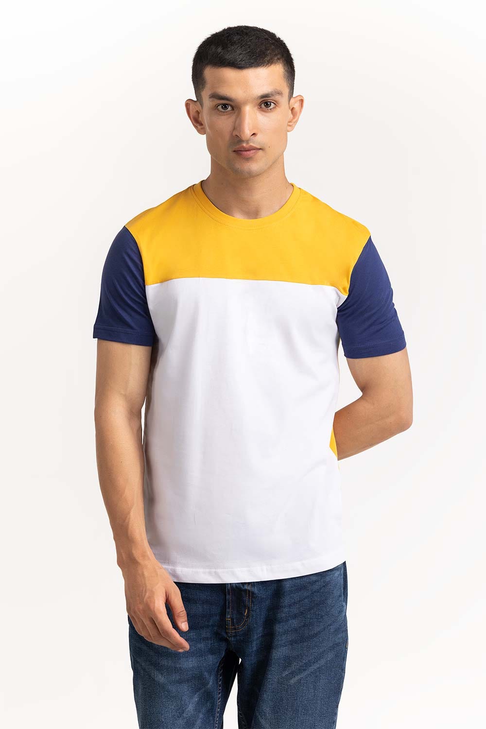 Yellow White Graphic Tee TS-CNSJ23-271